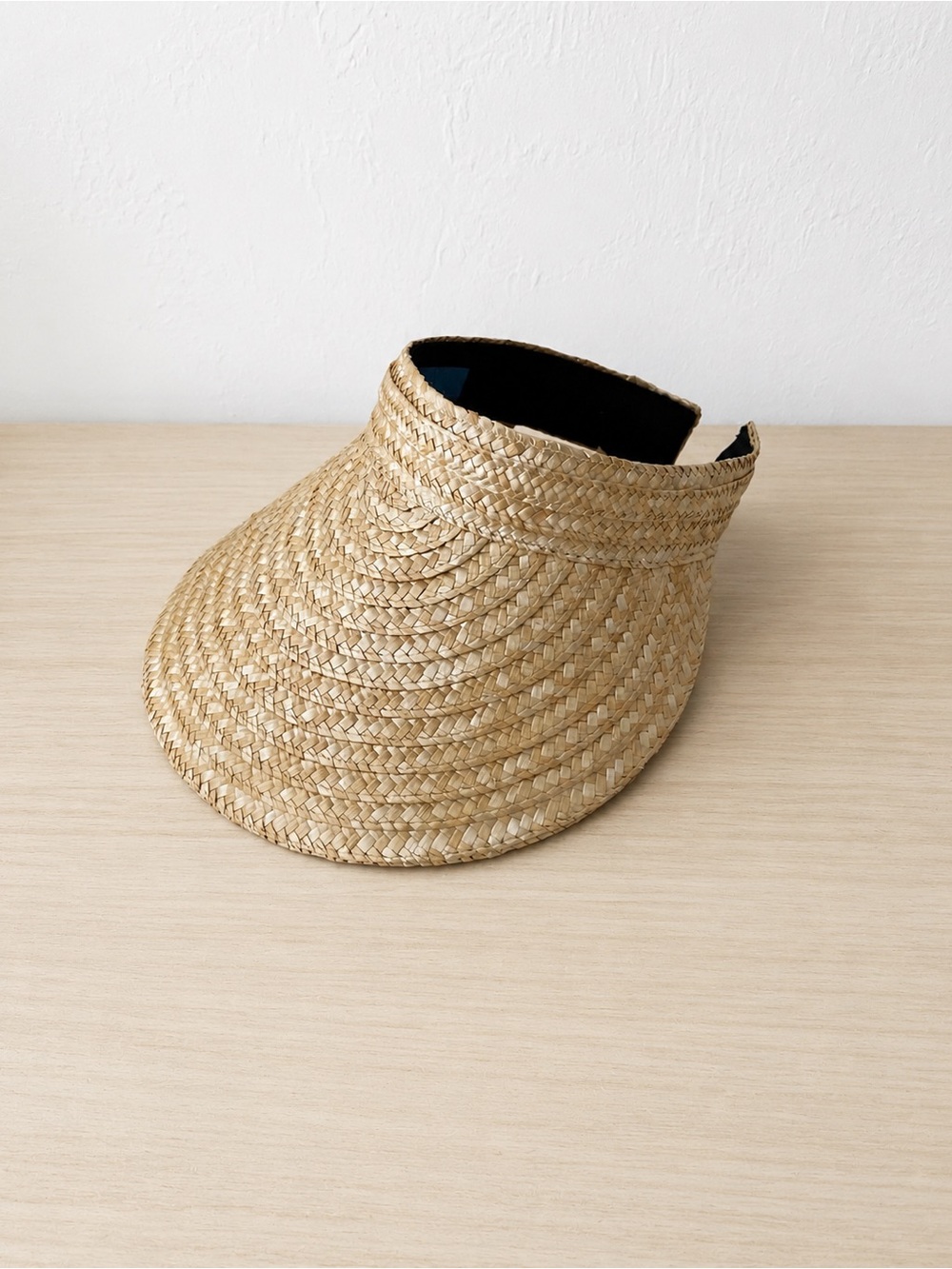 Natural Woven Straw Sun Visor Hat Adjustable Open Back Beach Vacation Summer Hat